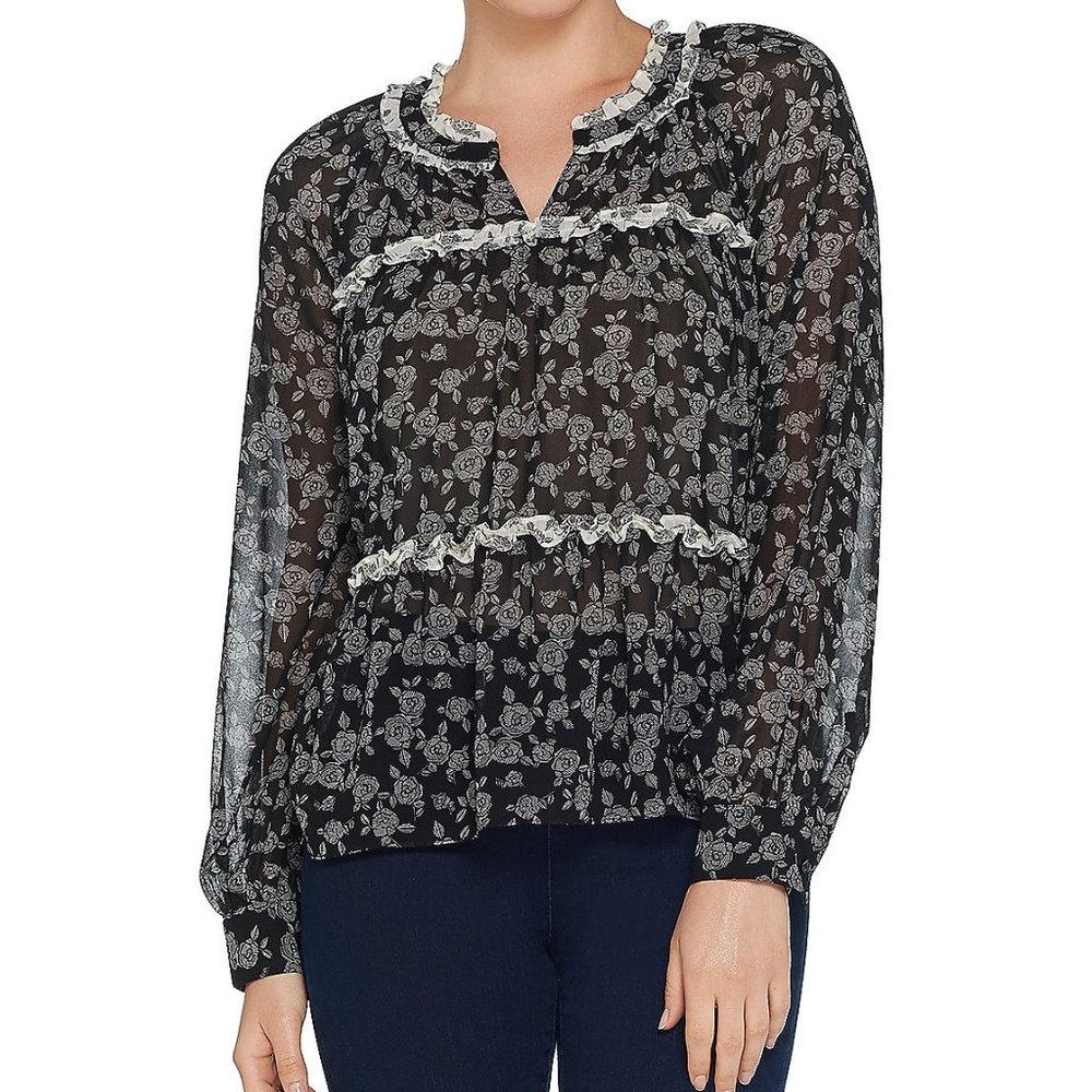 NWT Vince Camuto Ditsy Rose Blouse XL